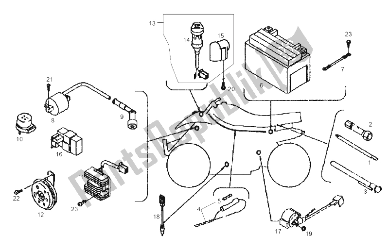 Tutte le parti per il Sistema Elettrico del Derbi DXR 200 CC 2004