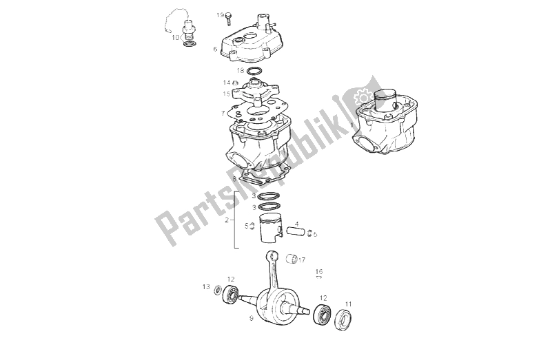 Toutes les pièces pour le Cylindre - Piston du Derbi Senda 50 SM DRD X Treme 2T E2 2010