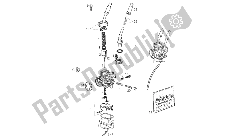 Tutte le parti per il Carburatore del Derbi Senda 50 SM DRD X Treme 2T E2 2010