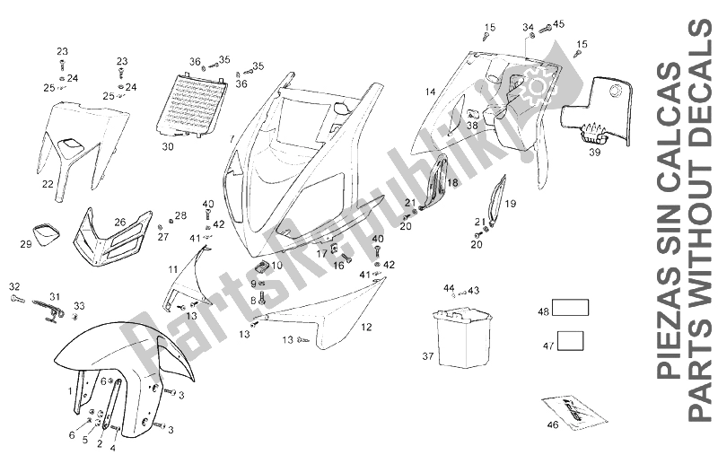 Toutes les pièces pour le Corps du Derbi GP1 LOW Seat 125 CC E3 2 VER 2007