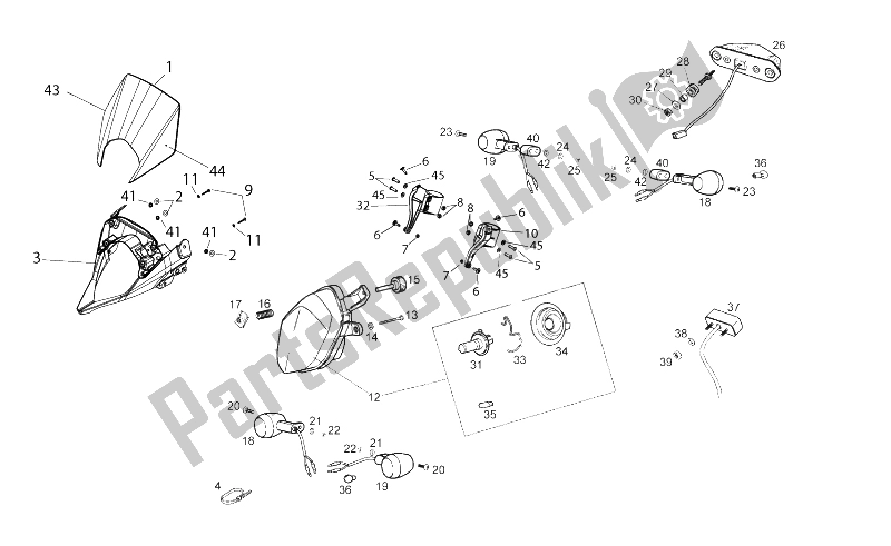 All parts for the Lights of the Derbi Senda 125 SM Baja 4T E3 2010