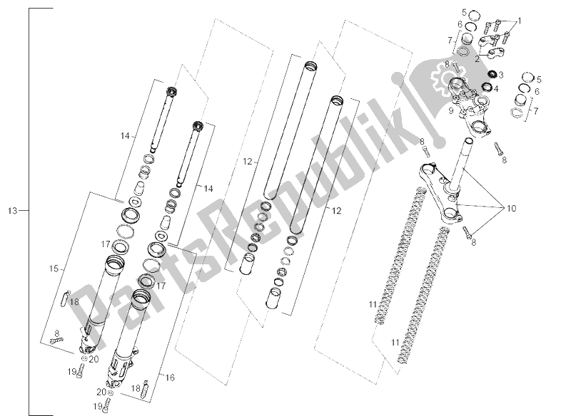 Todas las partes para Tenedor Frontal de Derbi Senda 50 SM X Trem 2A Edicion 2002