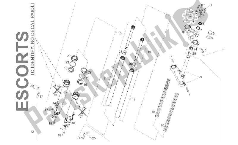 Toutes les pièces pour le Fourche Avant du Derbi Senda 50 R DRD X Treme 2T E2 2010