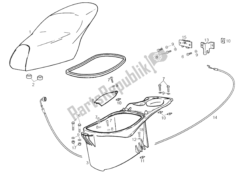 Toutes les pièces pour le Selle - Compartiment Casque du Derbi Atlantis City 1A Edicion 50 2003