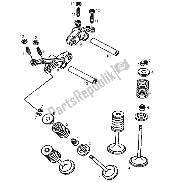 All parts for the Valves of the Derbi Mulhacen 659 E3 2008