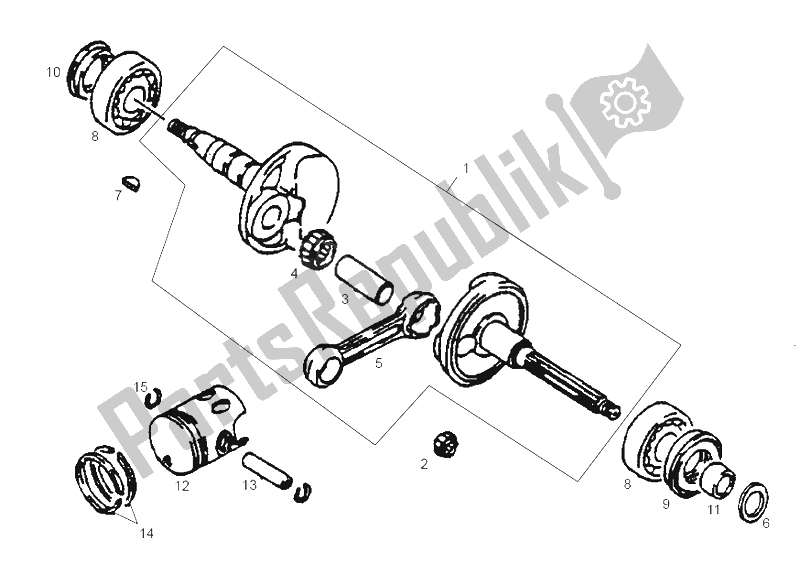 All parts for the Drive Shaft of the Derbi DFW 50 CC E2 2005