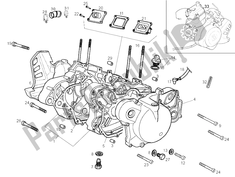 All parts for the Carters of the Derbi Senda 50 SM DRD PRO E2 2005