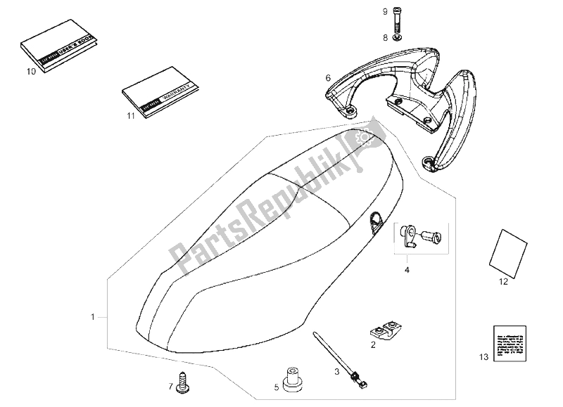 Toutes les pièces pour le Selle / Sièges du Derbi Boulevard 50 CC 4T E2 25 KMH 2009