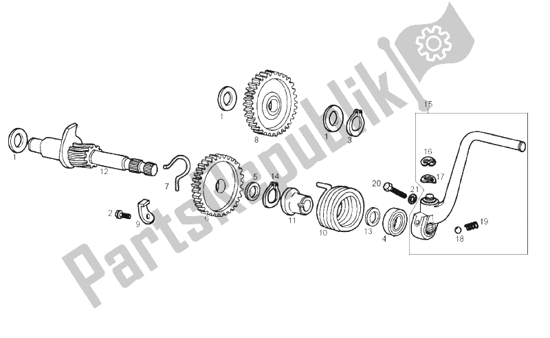 Toutes les pièces pour le Levier De Démarrage du Derbi Senda 50 R X Race 2T E2 2010