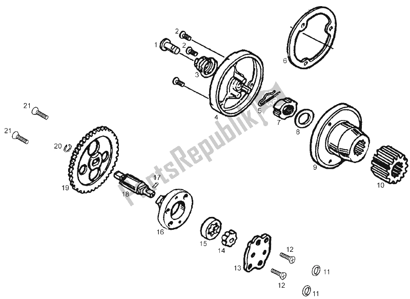 Todas las partes para Bomba De Aceite (2) de Derbi Senda 125 SM 4T Baja E3 2007