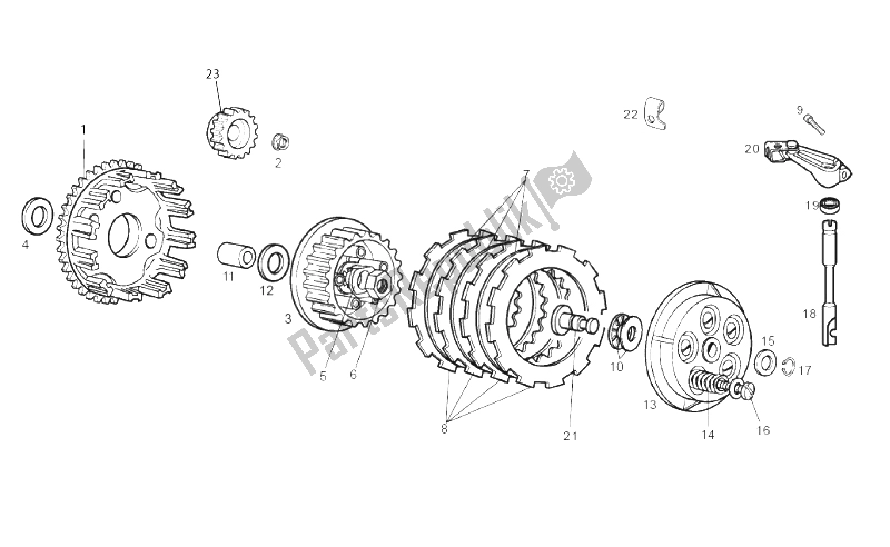 Toutes les pièces pour le Embrayage du Derbi GPR 50 2T E2 CH 2010