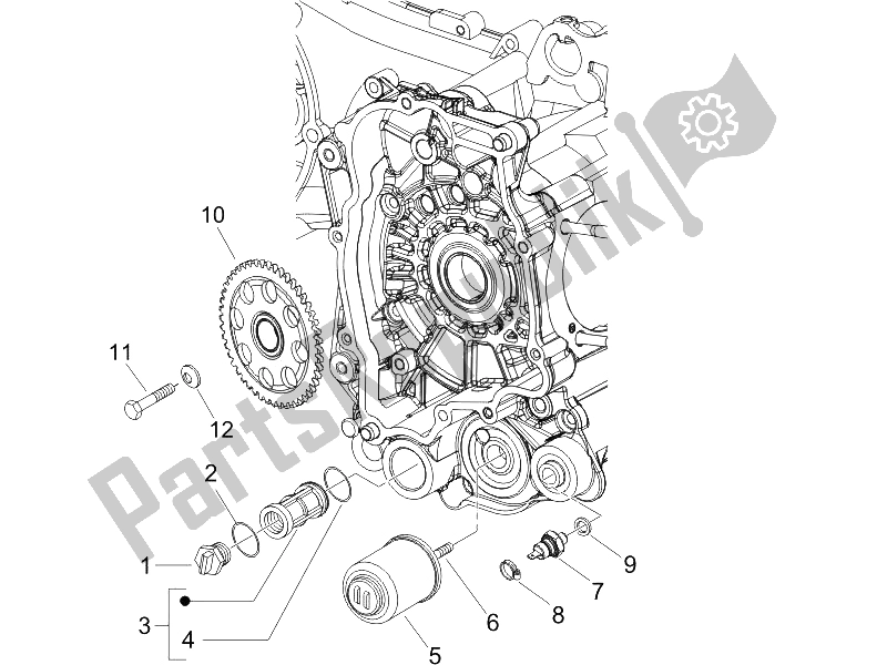 Toutes les pièces pour le Couvercle Magnéto Volant - Filtre à Huile du Derbi Sonar 125 4T 2009