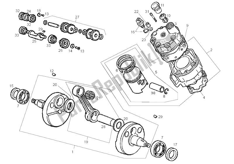 Toutes les pièces pour le Cylindre - Piston du Derbi GPR 50 Nude E2 2A Edicion 2004