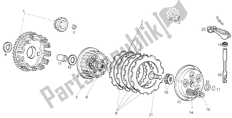 Toutes les pièces pour le Embrayage du Derbi Senda 50 R DRD PRO E2 2 VER 2005