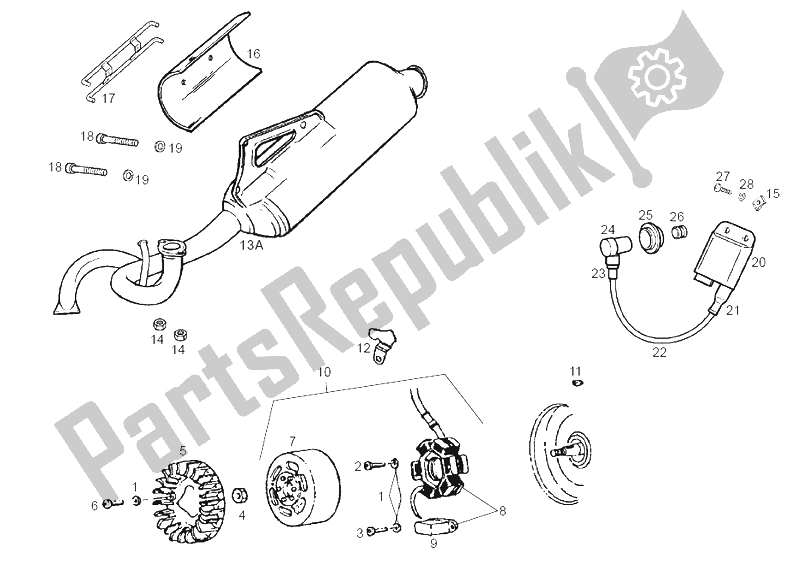 Todas las partes para Cdi Magneto Assy de Derbi Atlantis O2 Bullet E2 2A ED 50 2003