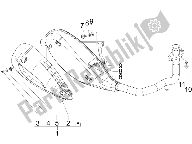 Todas las partes para Silenciador de Derbi Boulevard 150 4T E3 2010