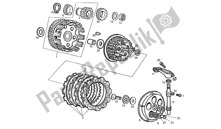 Toutes les pièces pour le Embrayage du Derbi GPR 50 R Export 1997