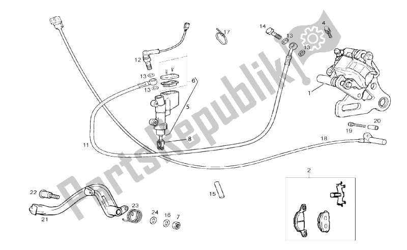 All parts for the Rear Brake System of the Derbi Senda SM DRD X Treme 50 2T E2 Limited Edition 2014