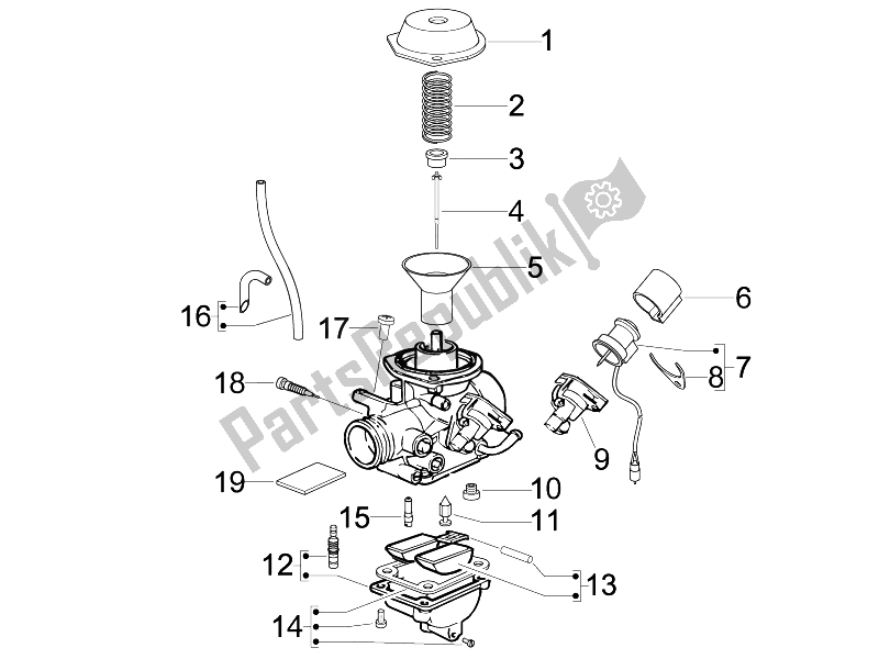 Toutes les pièces pour le Composants Du Carburateur du Derbi Boulevard 150 4T E3 2010