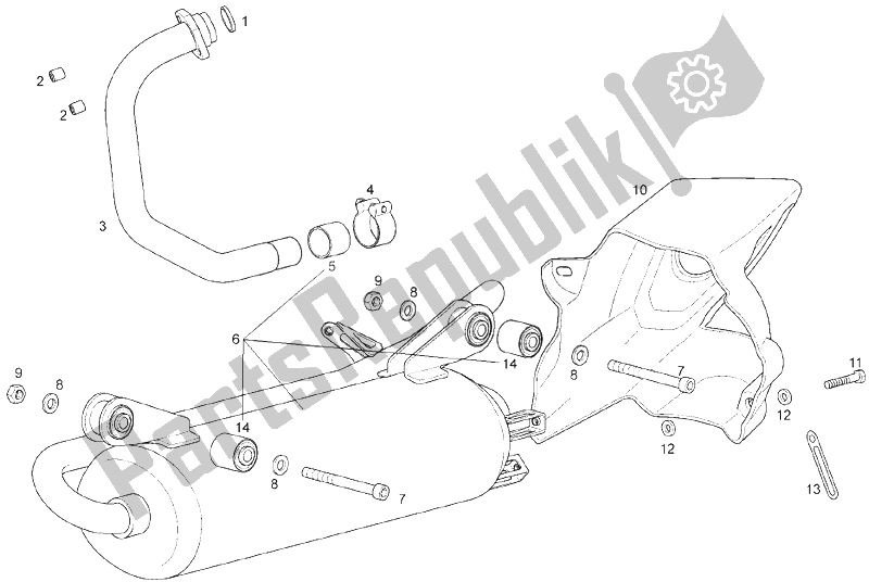 All parts for the Exhaust Pipe of the Derbi GPR 125 4T E3 2009