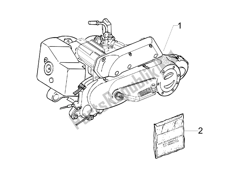 Toutes les pièces pour le Moteur, Assemblage du Derbi Sonar 50 2T 2009