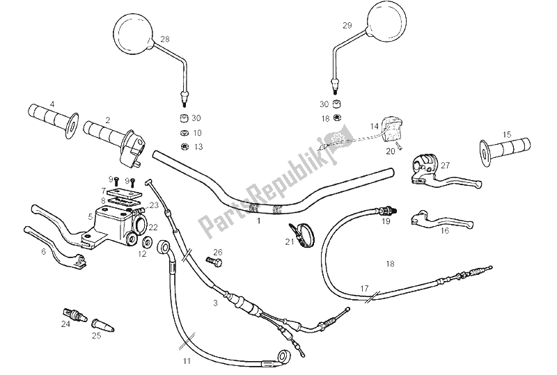 Toutes les pièces pour le Guidon - Commandes du Derbi Senda 50 R X Trem E2 2 Edicion 2005