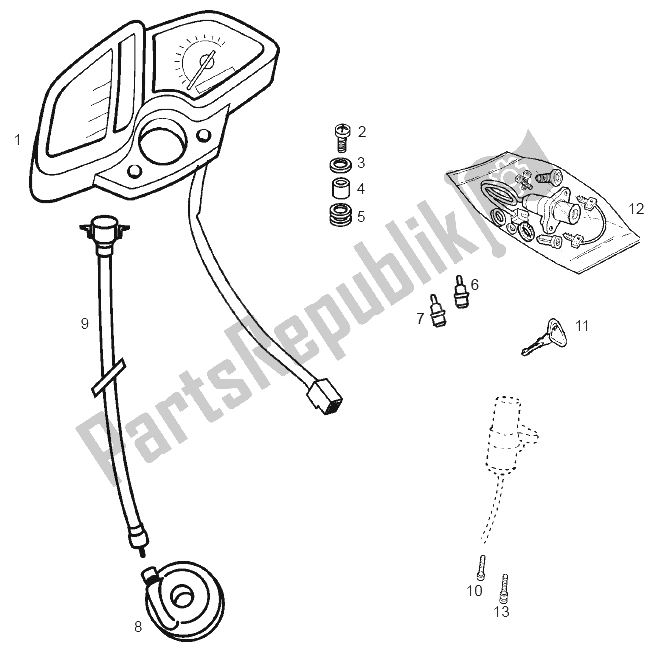 Todas las partes para Tablero de Derbi Senda 50 R X Race E2 3 VER 2007