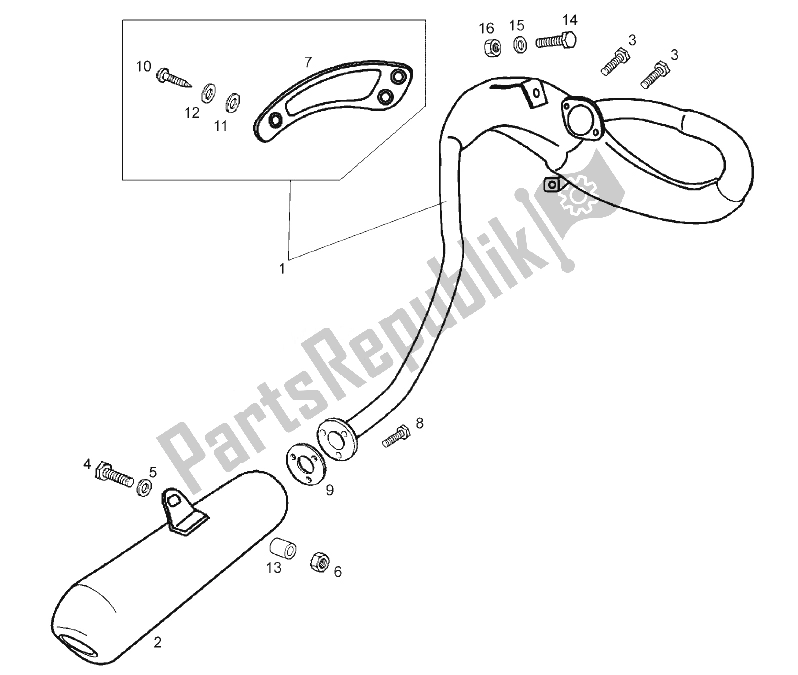 Toutes les pièces pour le Unité D'échappement du Derbi Senda 50 HYP DRD EVO E2 LTD Edition 2008