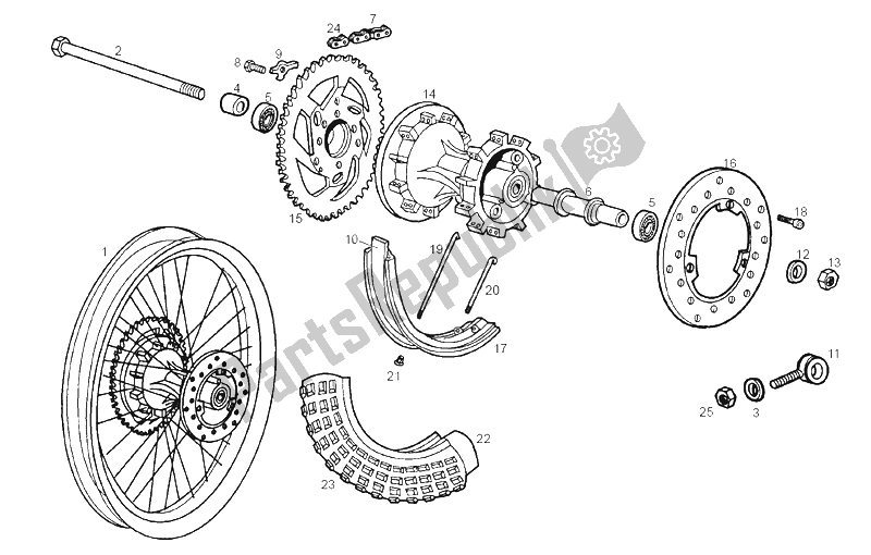 Toutes les pièces pour le Roue Arrière du Derbi Senda 50 R X Race E2 2004