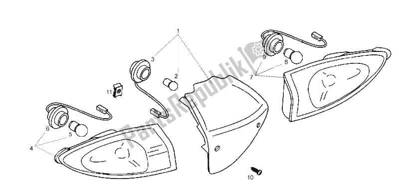 All parts for the Taillight of the Derbi Boulevard 50 CC 2T E2 2009