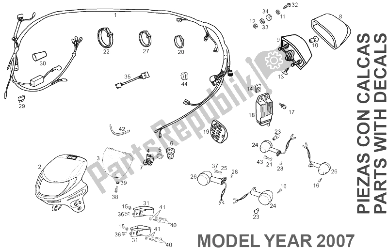 Toutes les pièces pour le Système électrique du Derbi Senda 50 SM X Race E2 2 VER 2007