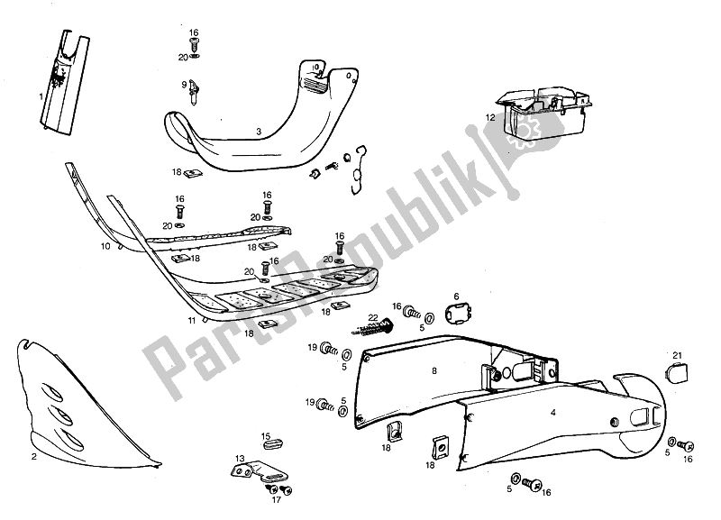 All parts for the Frame of the Derbi Variant Start Sport 50 1999