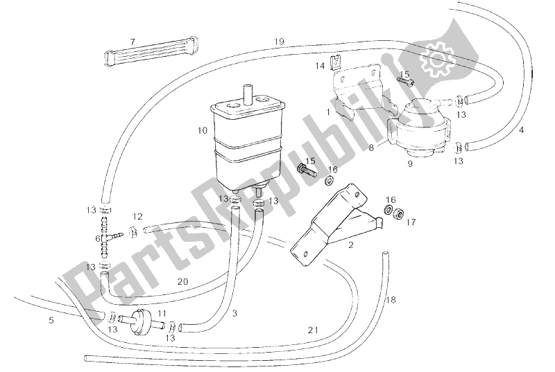 All parts for the Fuel Vapour Recover System of the Derbi Boulevard 125 150 CC E2 2004