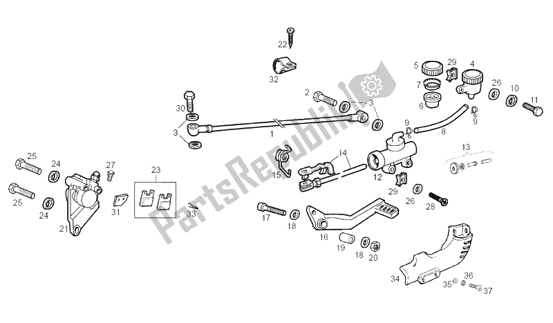 All parts for the Rear Brake of the Derbi Senda 50 R Racer E1 2003