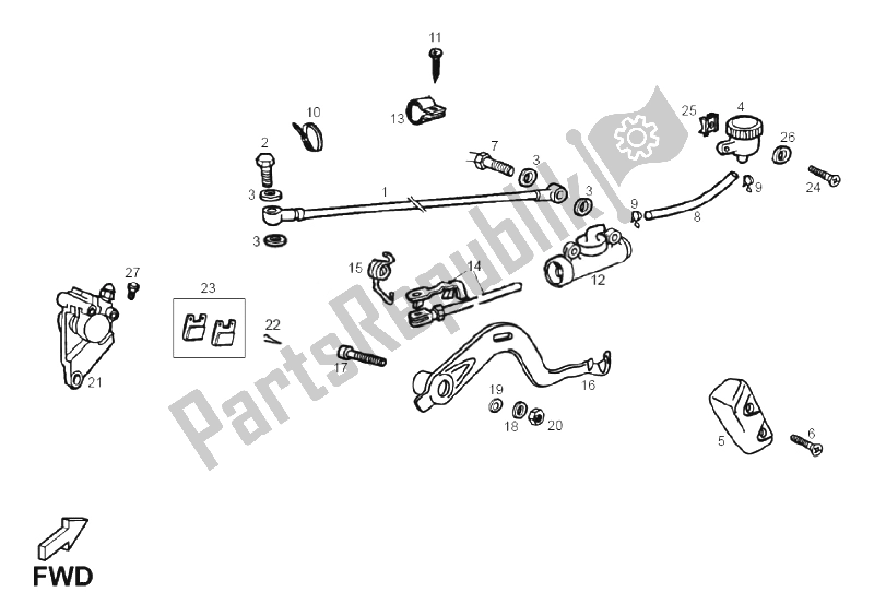 Toutes les pièces pour le Système De Freinage Arrière du Derbi Senda 50 SM X Trem 2T E2 2010