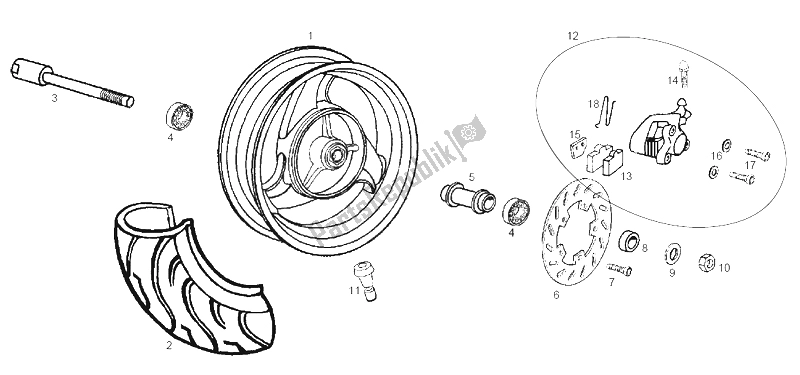 Alle onderdelen voor de Voorwiel van de Derbi GP Series 02 Export 50 2001