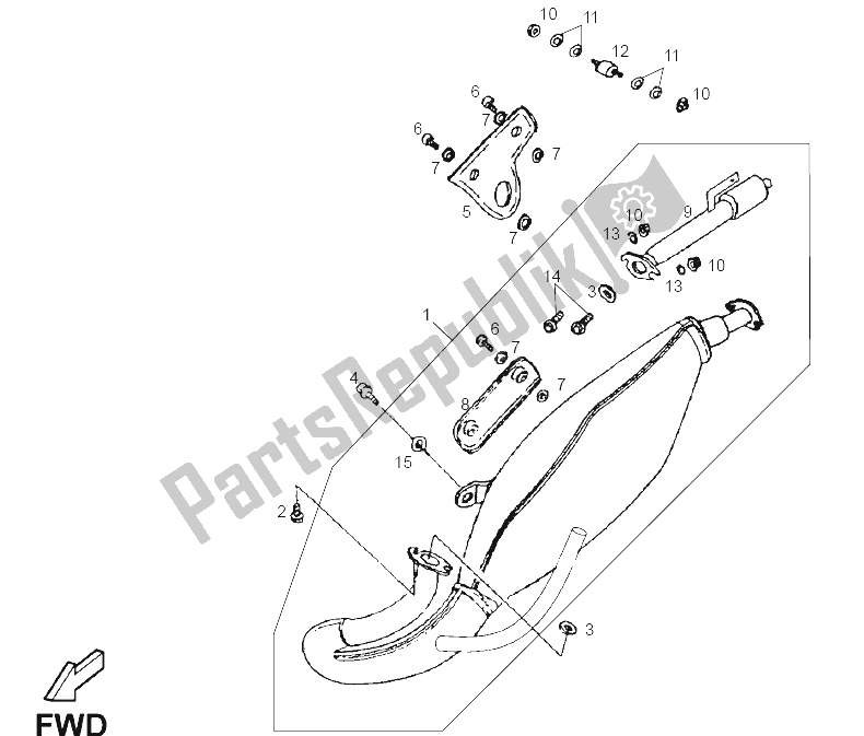 Tutte le parti per il Tubo Di Scarico del Derbi DFW 50 CC E2 2004