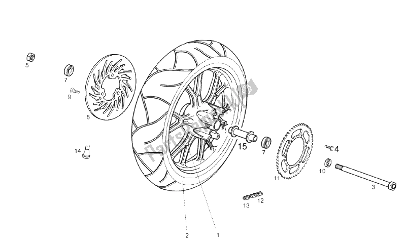 Toutes les pièces pour le Roue Arrière du Derbi Senda 50 SM DRD X Treme 2T E2 2010