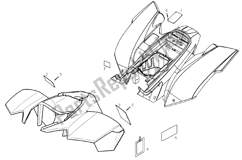 All parts for the Plate Set of the Derbi DXR 200 CC 2005