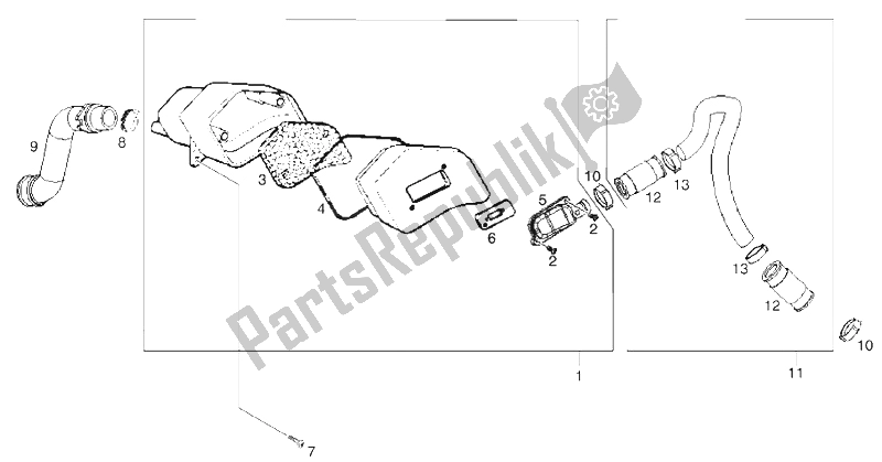 Toutes les pièces pour le Air Secondaire (2) du Derbi GP1 50 CC Open E2 2 VER 2006