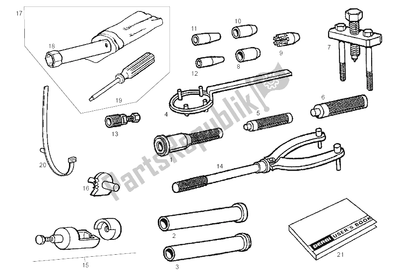 All parts for the Accessories of the Derbi GPR 50 Racing E2 2A Edicion 2004