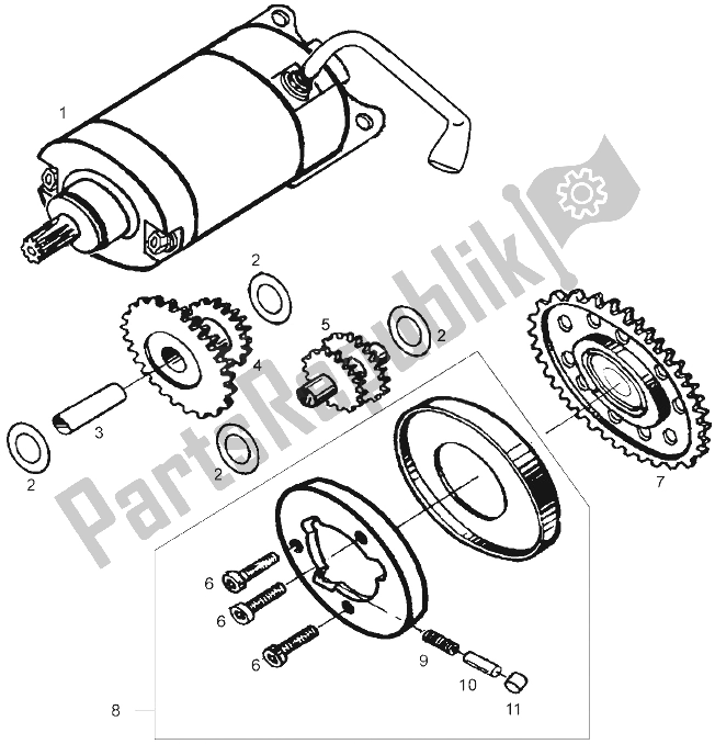Todas las partes para Motor De Arranque de Derbi Senda 125 SM 4T Baja E2 2006