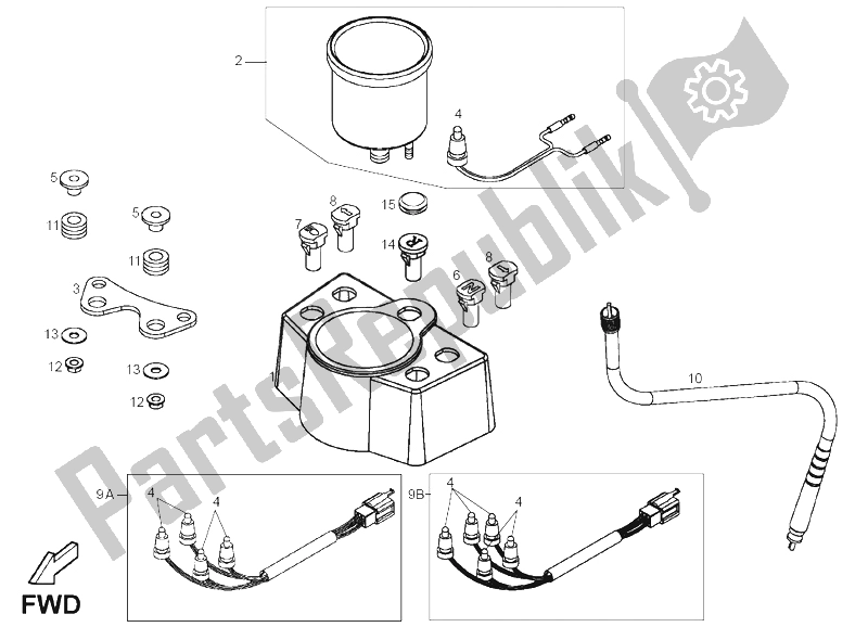 All parts for the Instruments of the Derbi DXR 250 CC 2005