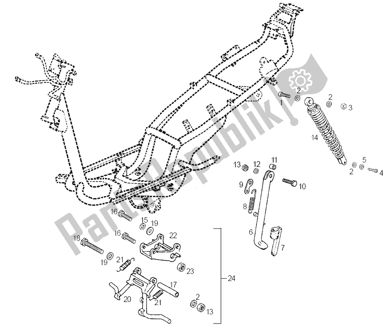 Toutes les pièces pour le Amortisseur du Derbi GP1 50 CC E1 2003