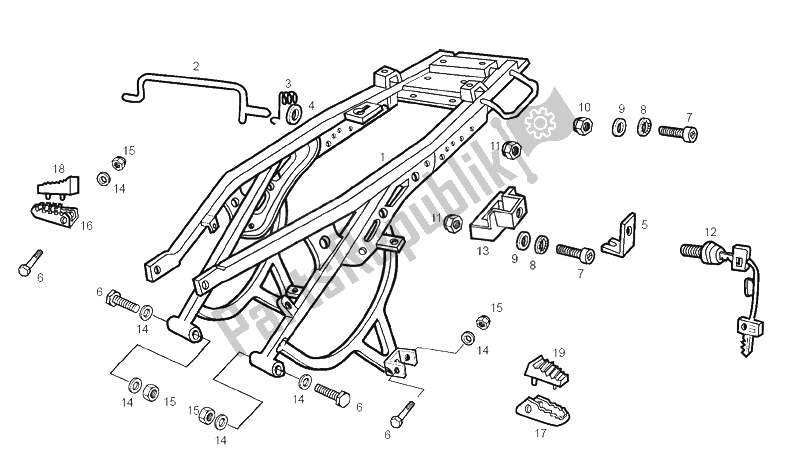 All parts for the Frame of the Derbi Senda 50 SM Racer E1 2003