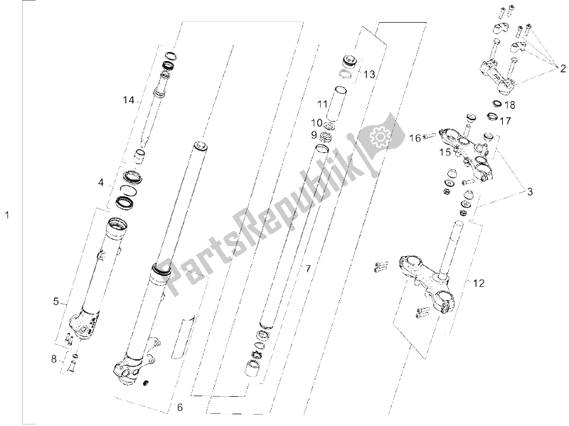 Toutes les pièces pour le Fourche Avant du Derbi Senda 125 SM 4T Baja E2 2006