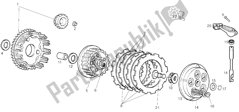 Todas las partes para Embrague de Derbi Senda 50 R X Race E2 3 VER 2007