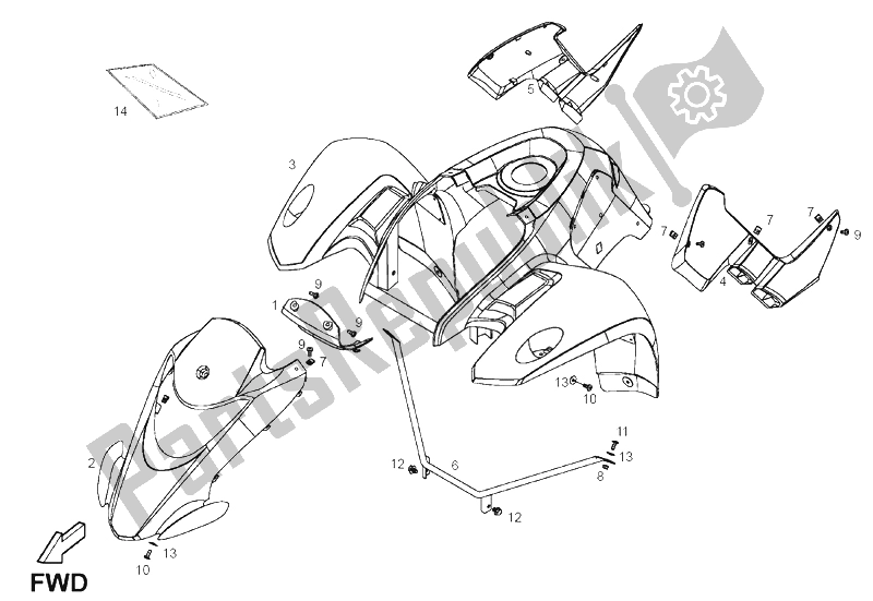 Tutte le parti per il Telaio del Derbi DXR 250 CC 2004