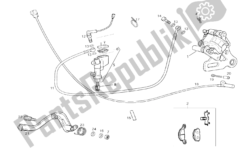 Toutes les pièces pour le Système De Freinage Arrière du Derbi Senda 50 SM DRD X Treme 2T E2 2010