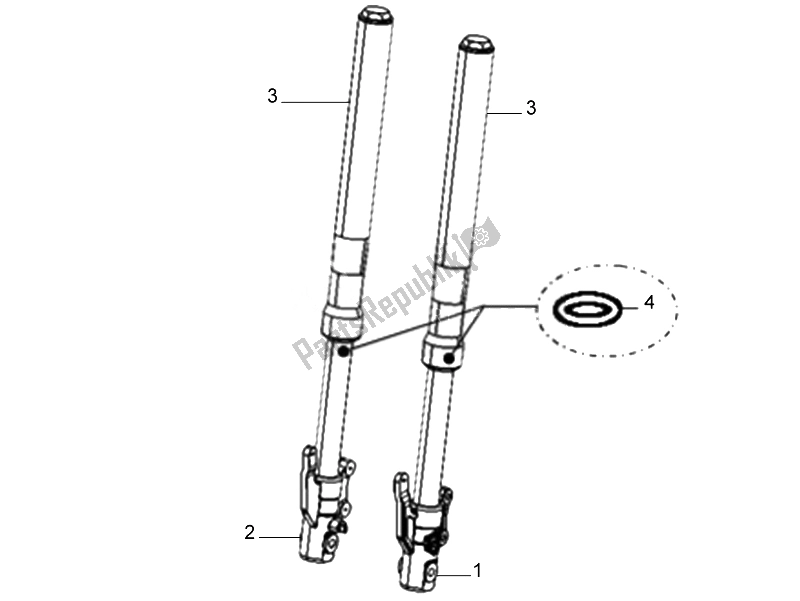 All parts for the Front Shock Absorber of the Derbi ETX 150 2014